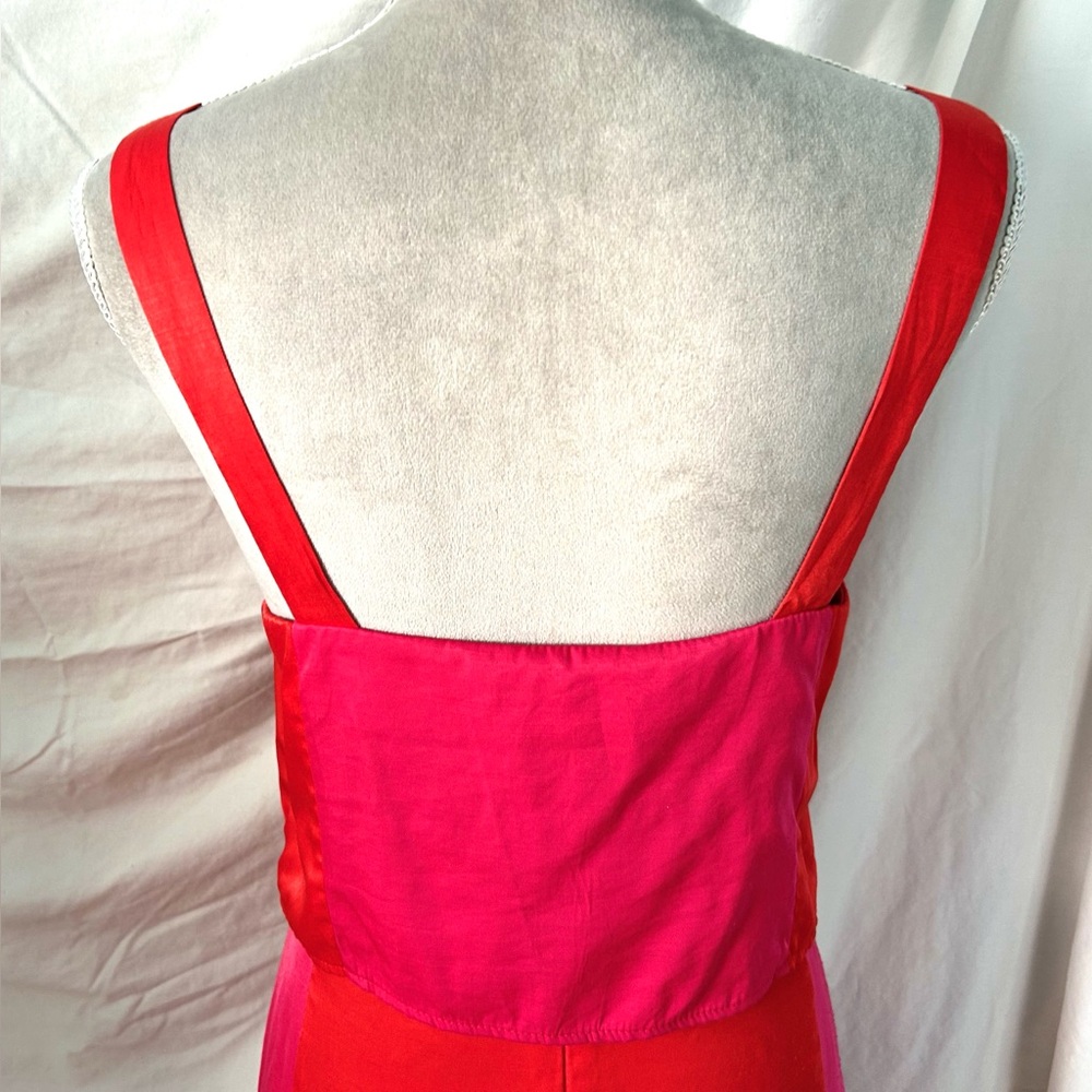 Petal & Pup Pink, Orange Colorblock Crop Top & Maxi Hi-Lo Skirt Set, Size 8 - Picture 9 of 16